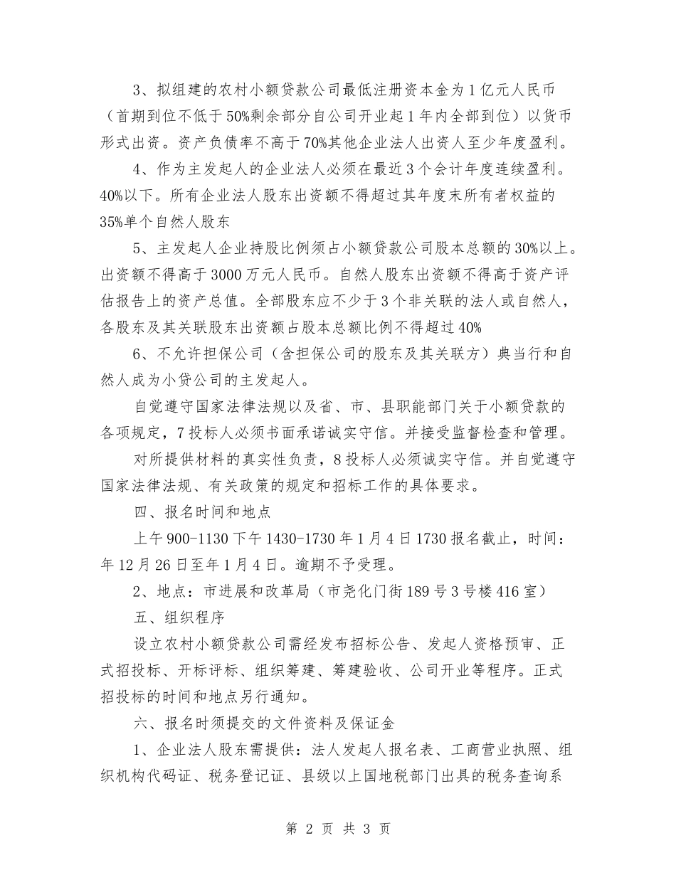 村镇小额贷款招标报告_第2页