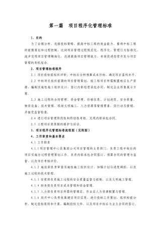 项目程序化管理标准