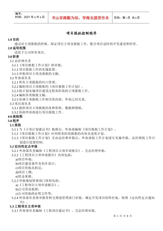 项目报批控制程序