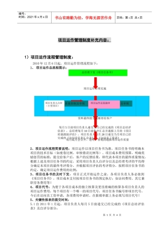 项目运作管理规范化制度