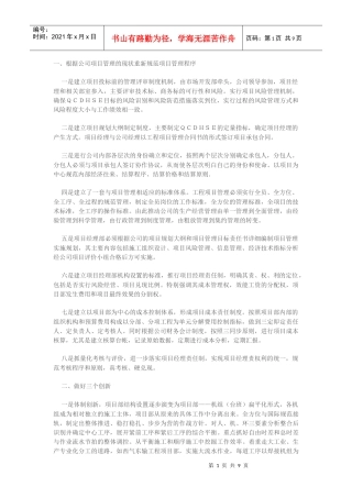 项目效益最大化