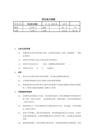 项目执行流程管理