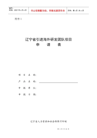 项目申请标准文本