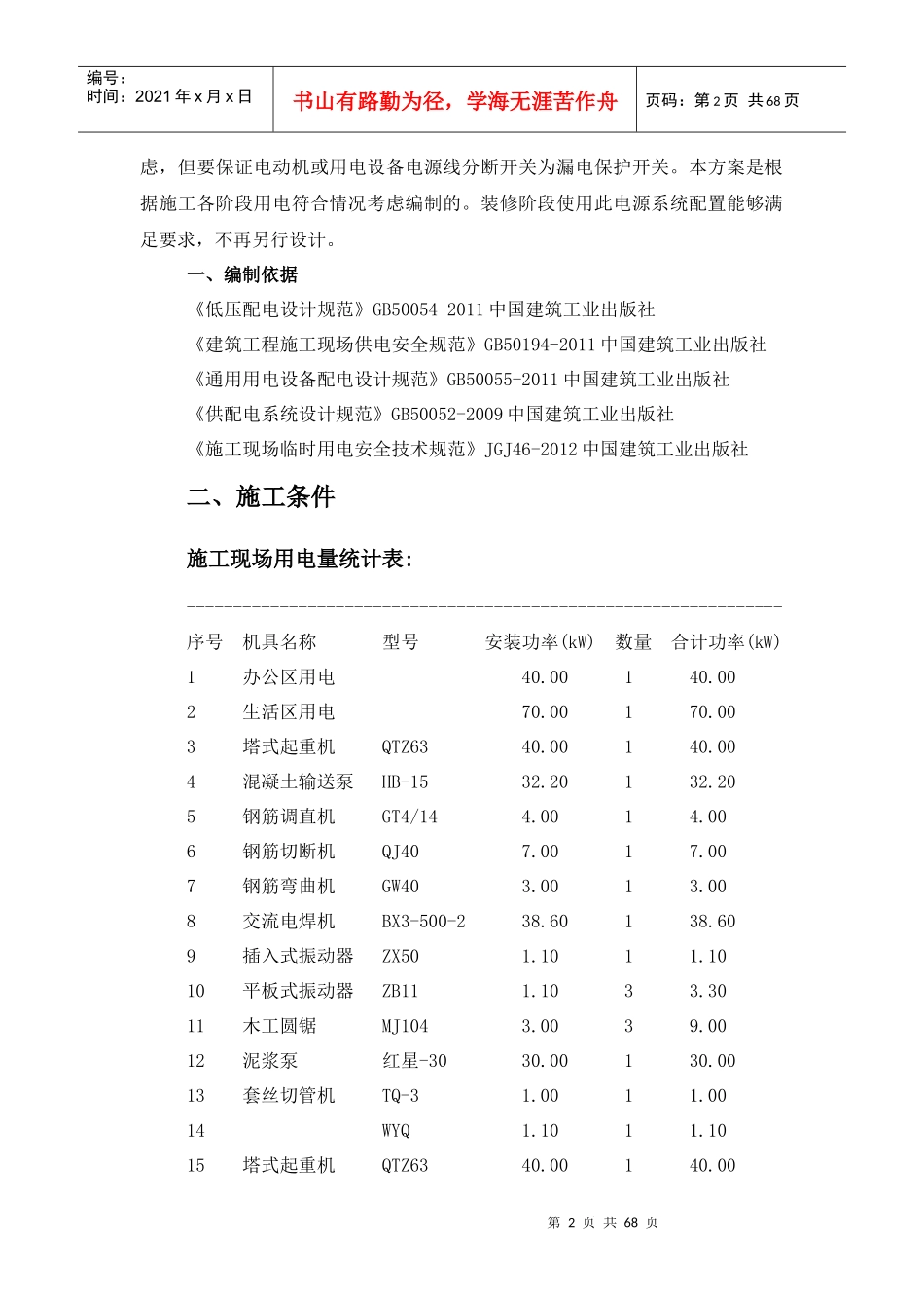 项目改扩建工程施工临时用电专项施工方案培训资料_第2页