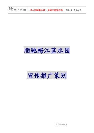 顺驰梅江蓝水园宣传推广策划