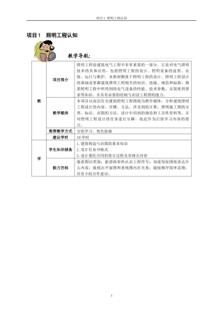 项目1：照明工程认知