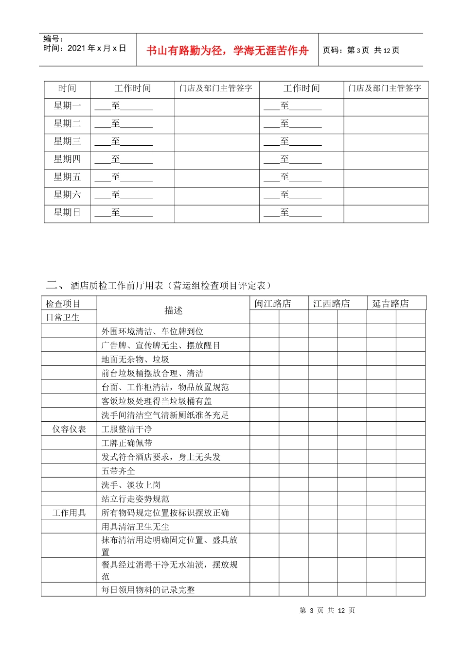 青岛某酒店质检部工作管理手册_第3页