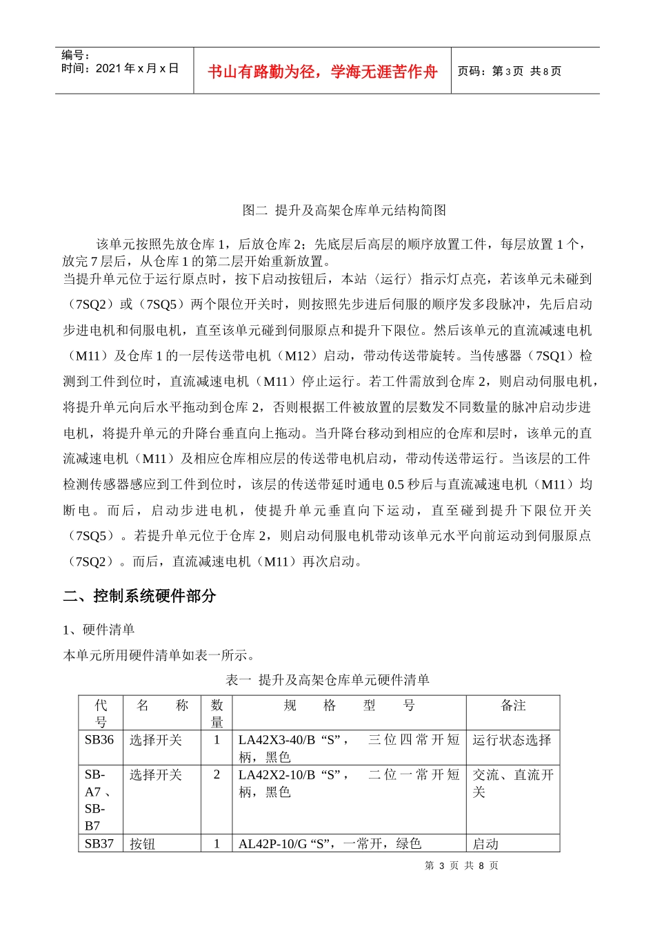 项目实训七柔性生产制造系统提升及高架仓库单元设计_第3页