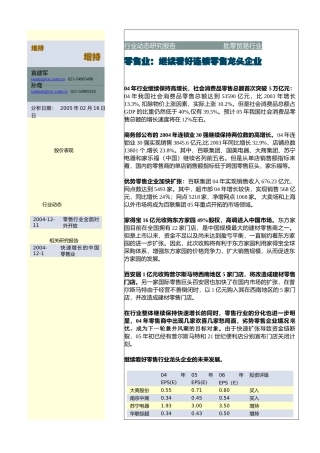 零售行业分析报告