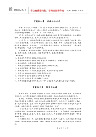 项目管理应用案例范本