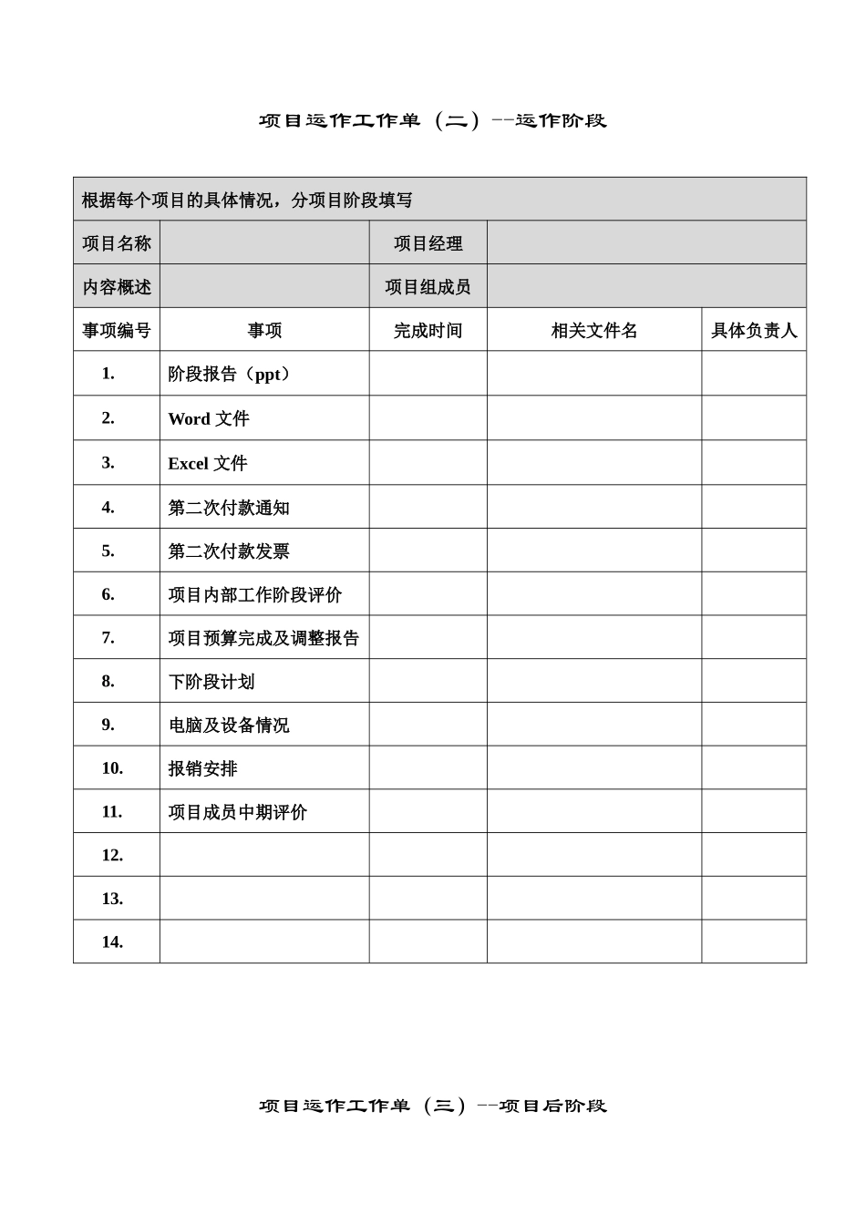项目运作工作单_第2页
