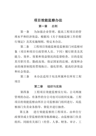 项目效能监察办法
