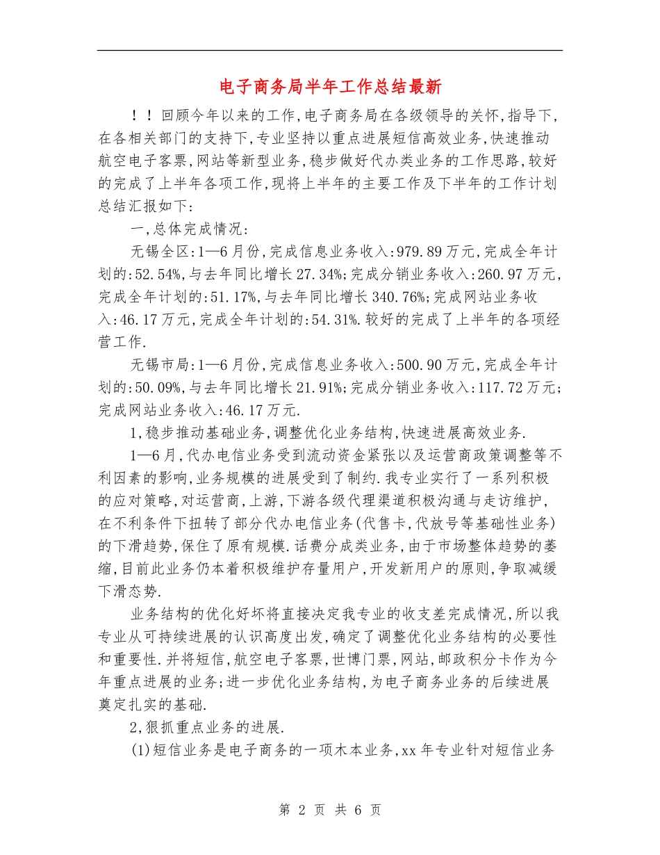 电子商务局半年工作总结最新_第2页