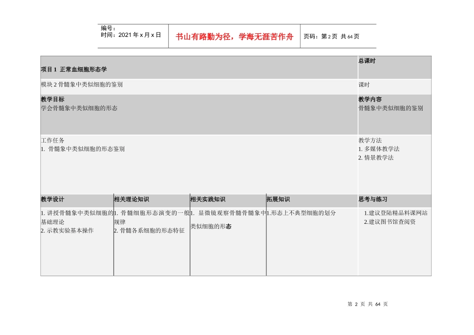 项目1正常血细胞形态学_第2页