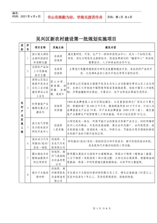项目吴兴项目吴兴区新农村建设第一批规划实施
