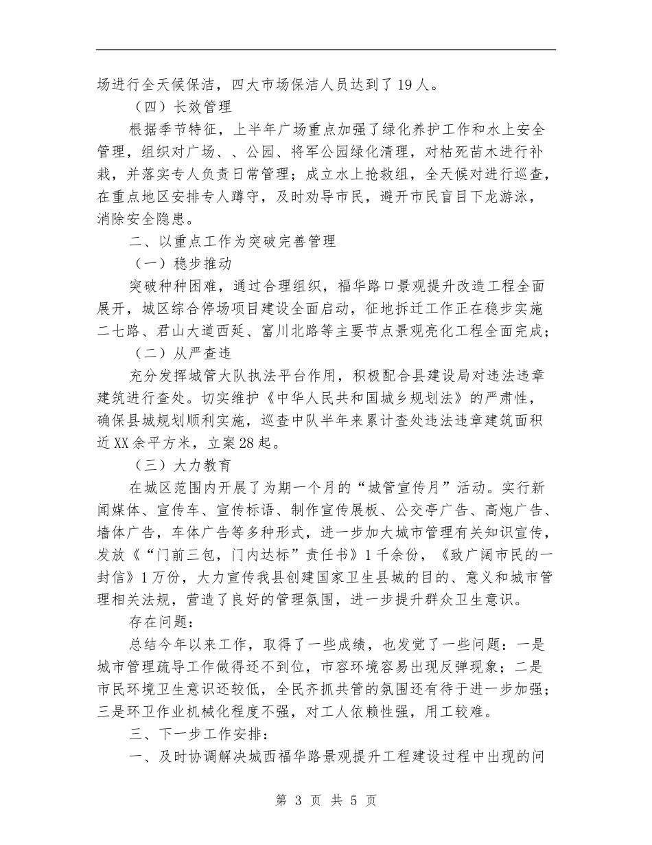 县城管局2024年半年工作总结_第3页