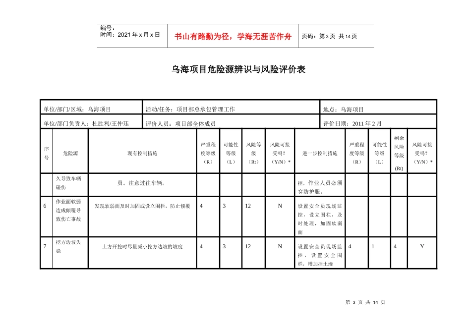 项目危险源辨识与风险评价表-XXXX02_第3页
