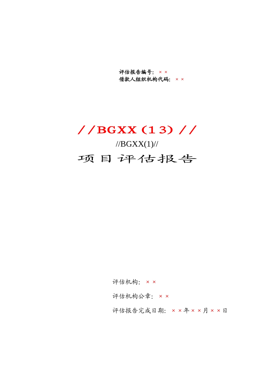 项目评估报告格式文本_第1页