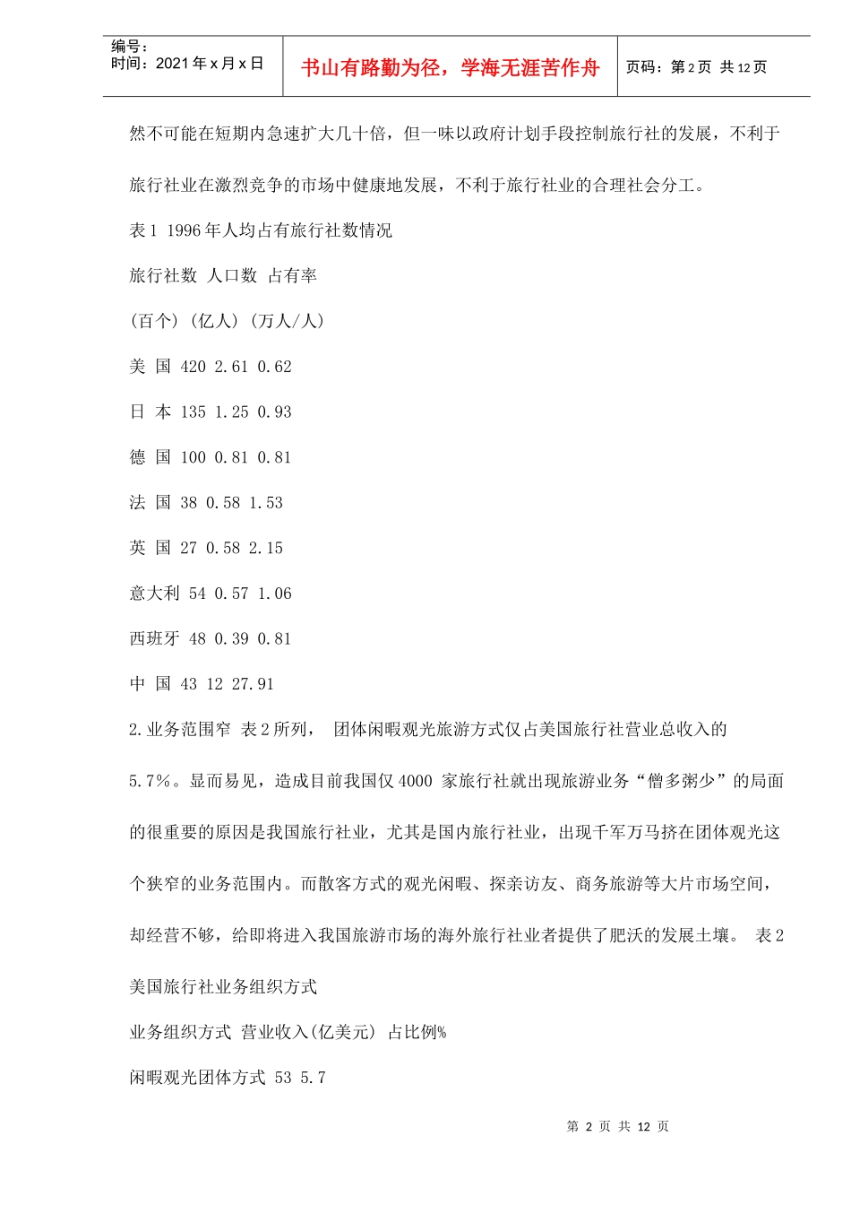 面临加入世贸组织的我国旅行社业_第2页
