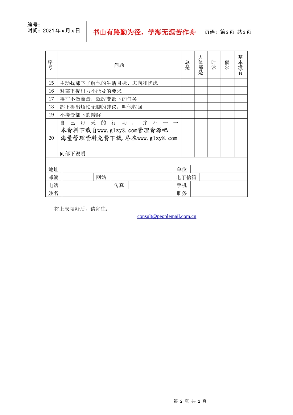 领导行为类型诊断表_第2页