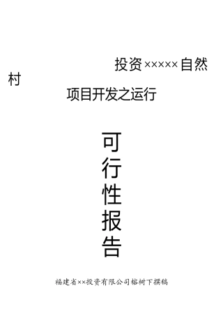 项目开发之可行性研究报告书