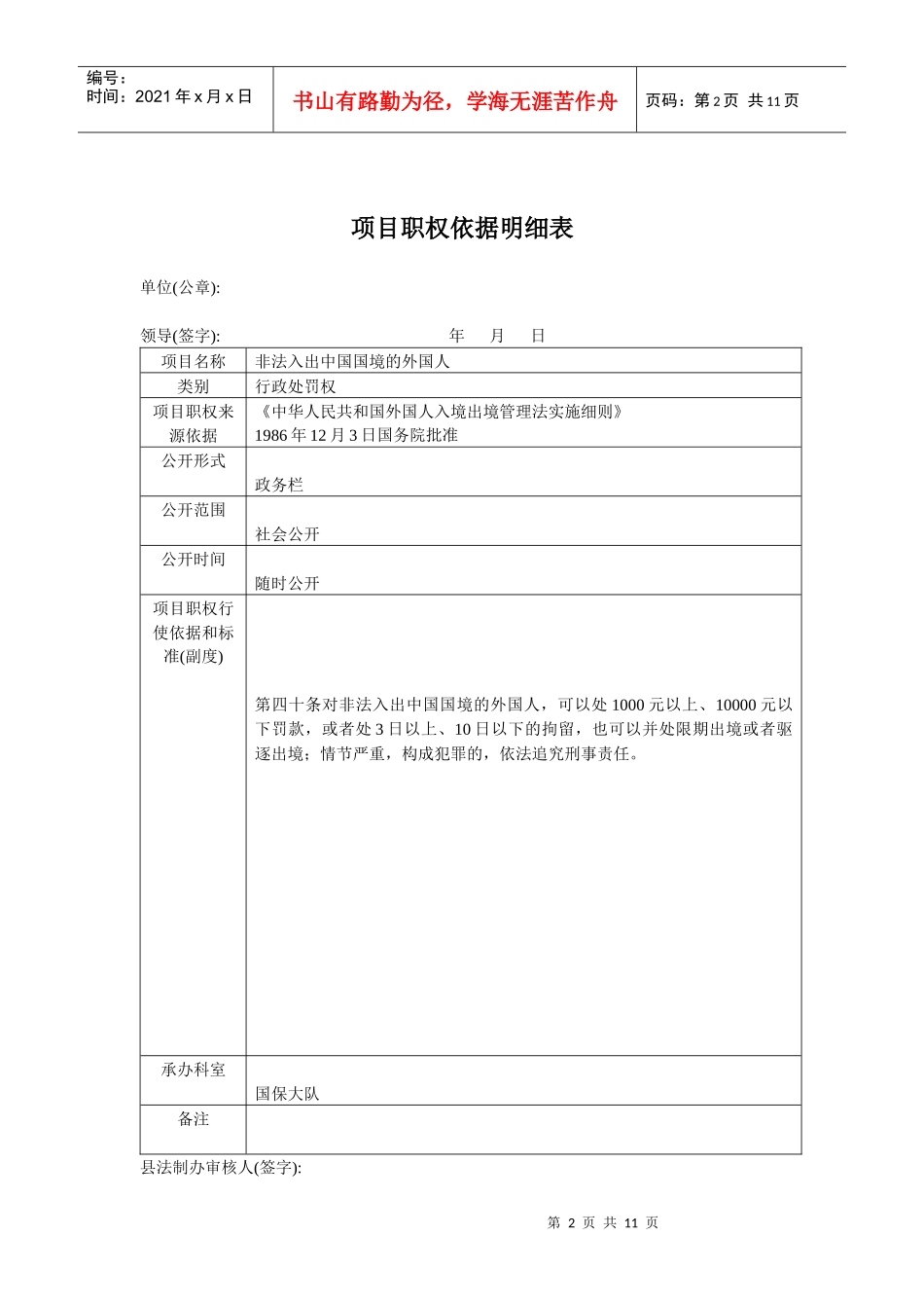 项目职权依据明细表_第2页