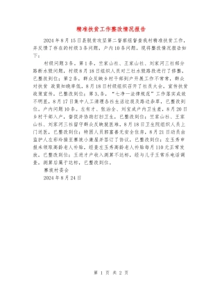 精准扶贫工作整改情况报告