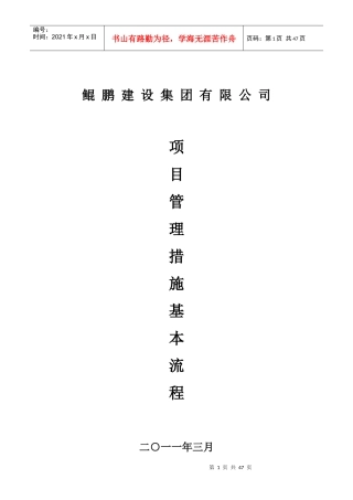 项目管理措施基本流程