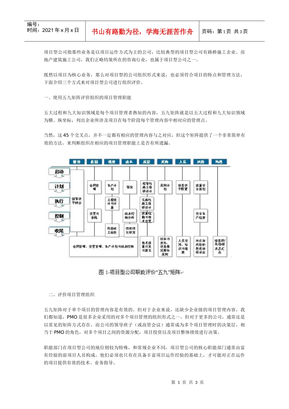 项目型公司组织评价_第1页