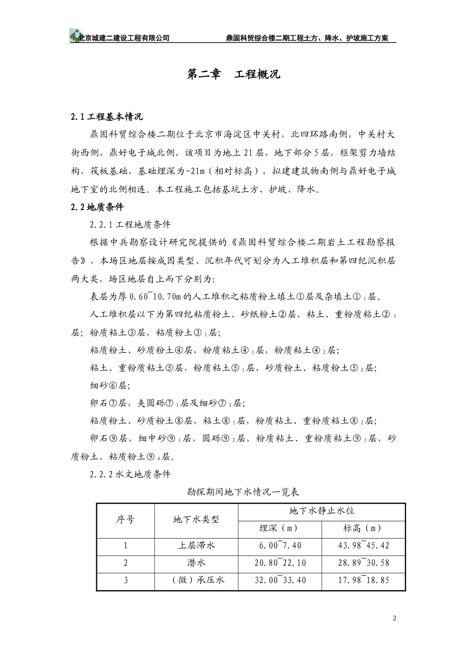 鼎固科贸综合楼二期地下人防施工组织设计_第3页