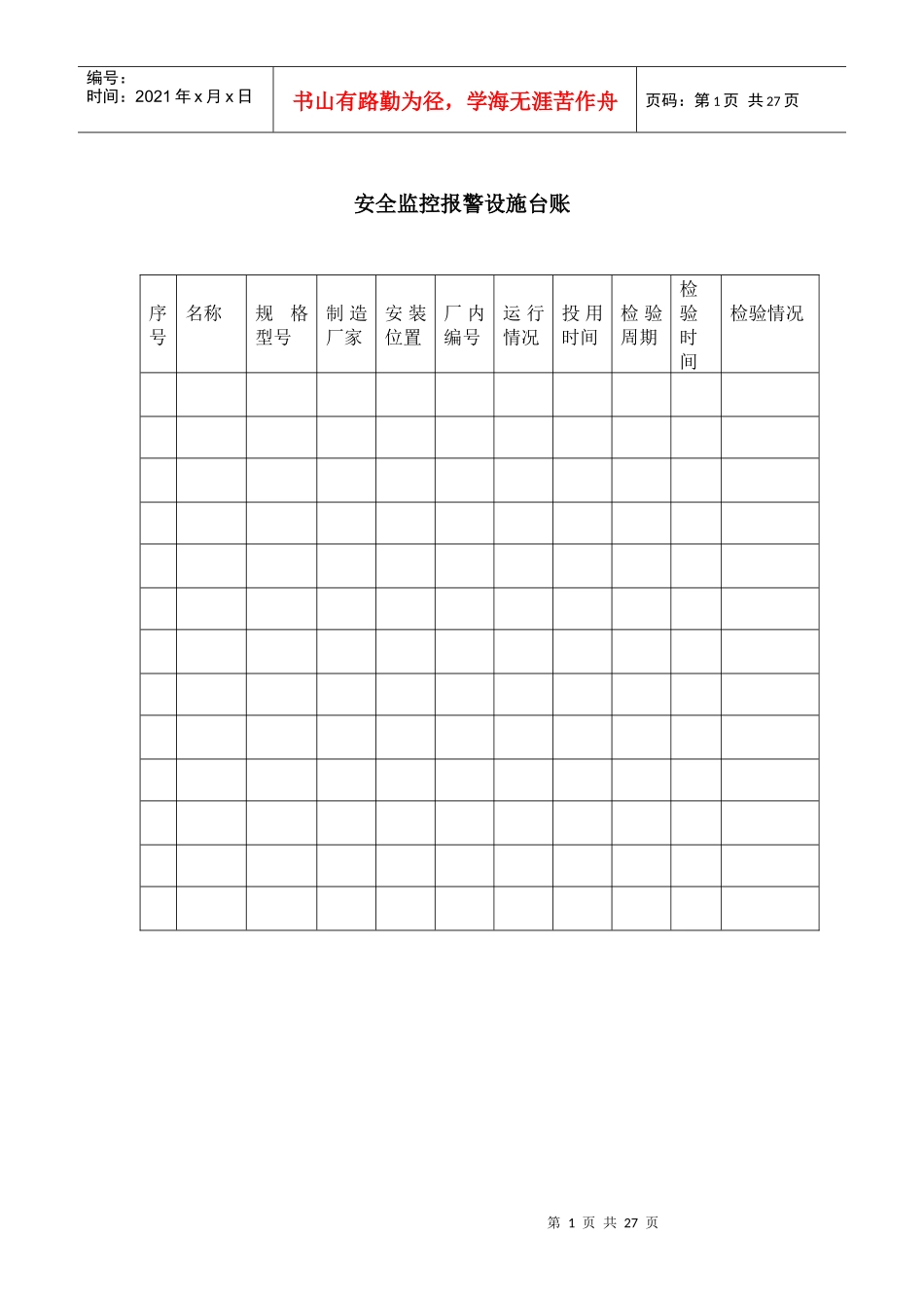 风险分析的各种表格_第1页