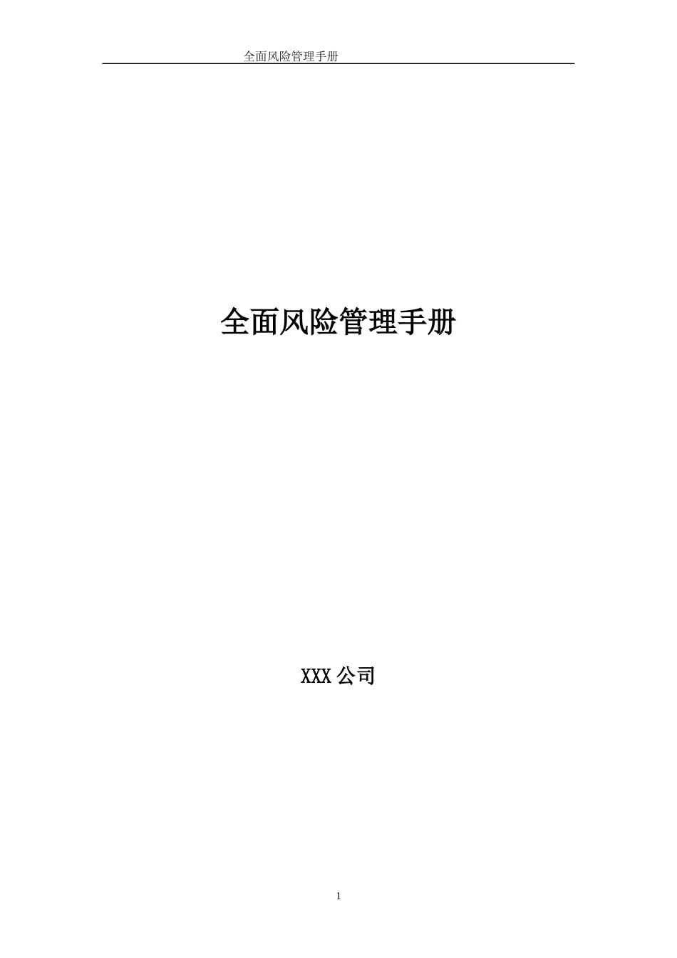 风险管理工作手册_第1页
