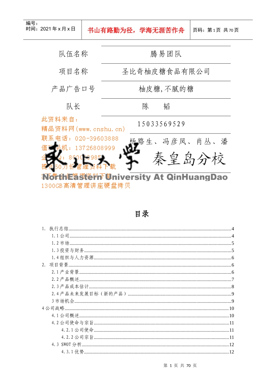 食品公司柚皮糖项目商业计划书_第2页