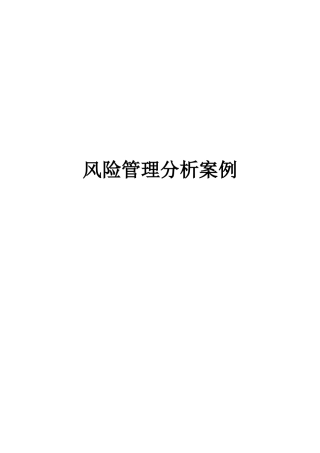 风险管理案例分析