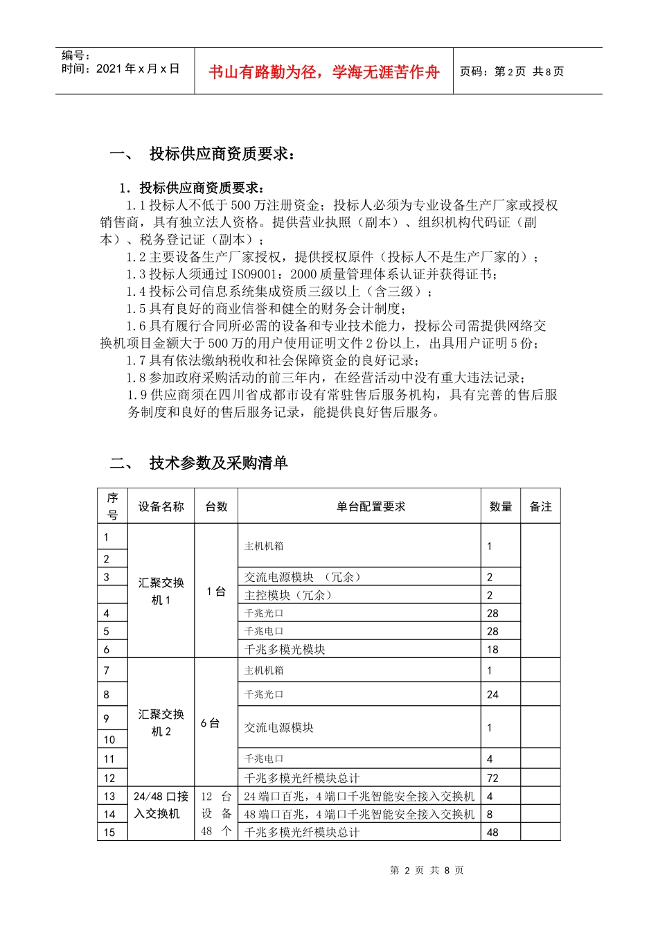 高新区管委会交换机采购及安装项目_第2页