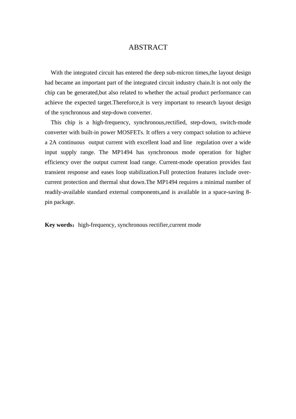 高效率同步降压型转换器的版图设计研究_初版_第2页