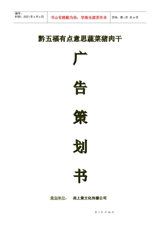 食品类广告策划书(模板)