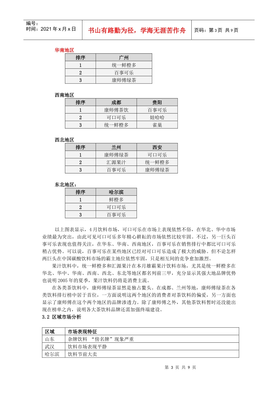 饮料行业市场分析报告(4月)_第3页