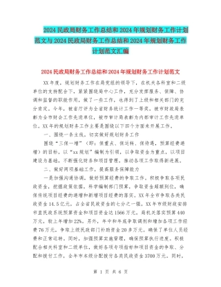 2024民政局财务工作总结和2024年规划财务工作计划范文与2024民政局财务工作总结和2024年规划财务工作计划范