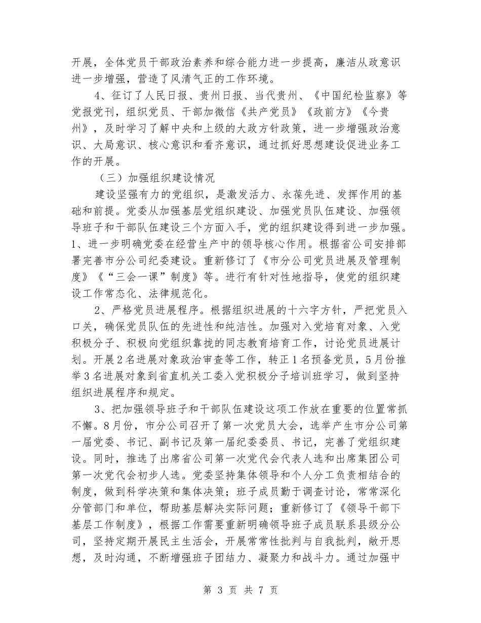 公司党委书记年度述职报告_第3页