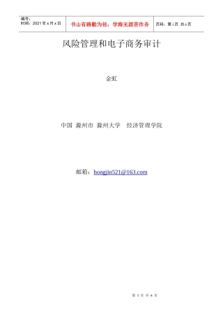 风险管理和电子商务审计