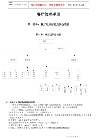餐厅经营管理手册