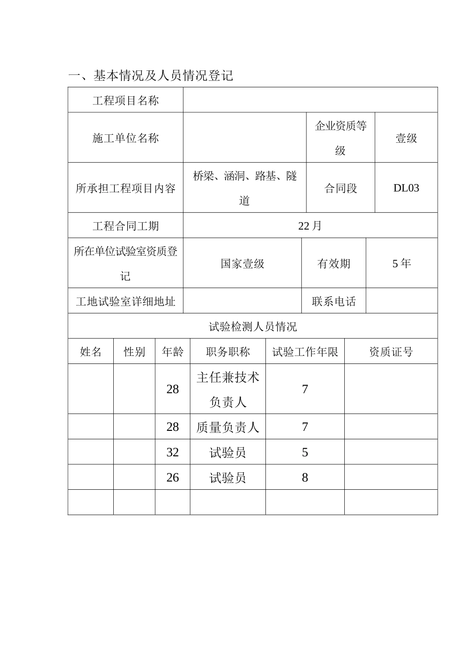 高速公路工地试验室临时资质申请报告_第2页