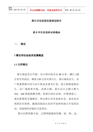 黄石市信息园发展规划报告(2)