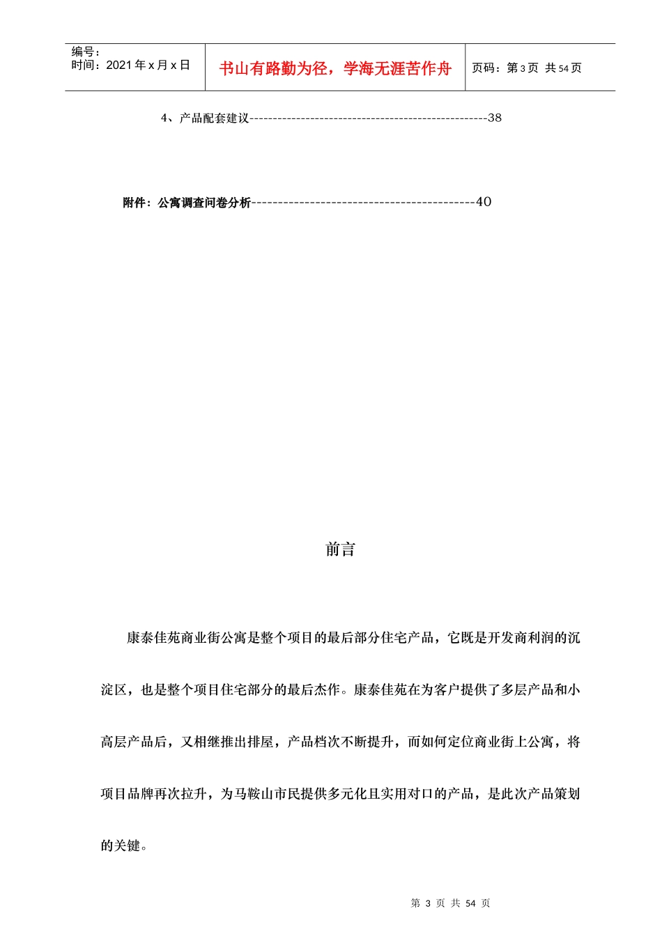 马鞍山地区康泰佳苑商业街公寓产品定位策划报告_第3页