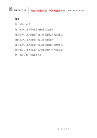 龙兴商业广场二期项目经营模式建议(doc 24页)