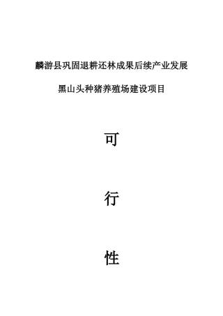 黑山头种猪养殖场建设项目可行性研究报告(DOC 46页)