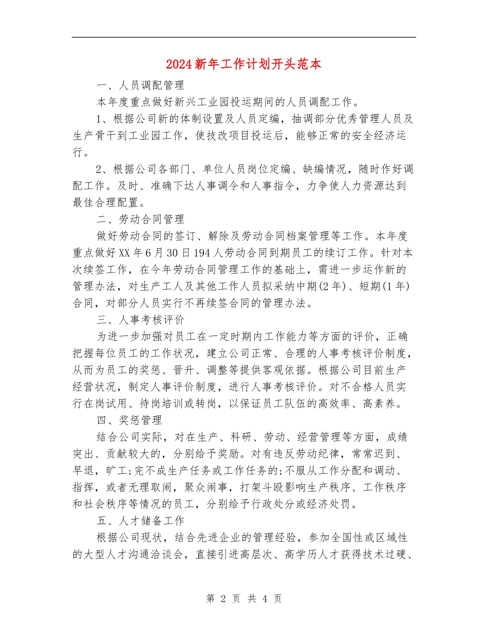 2024新年工作计划开头范本_第2页