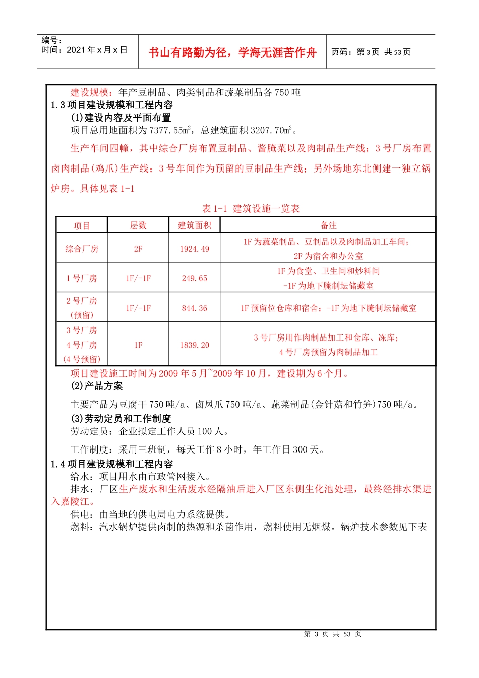 食品厂豆制品、肉类制品和蔬菜制品各750吨生产销售项目_第3页