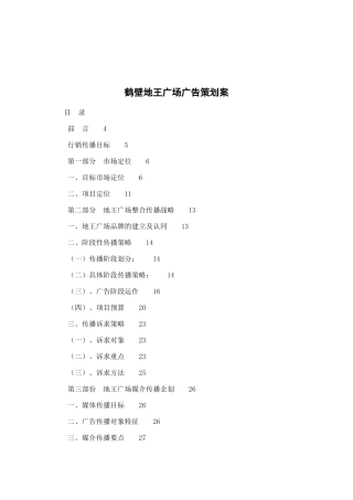 鹤壁地王广场广告策划案
